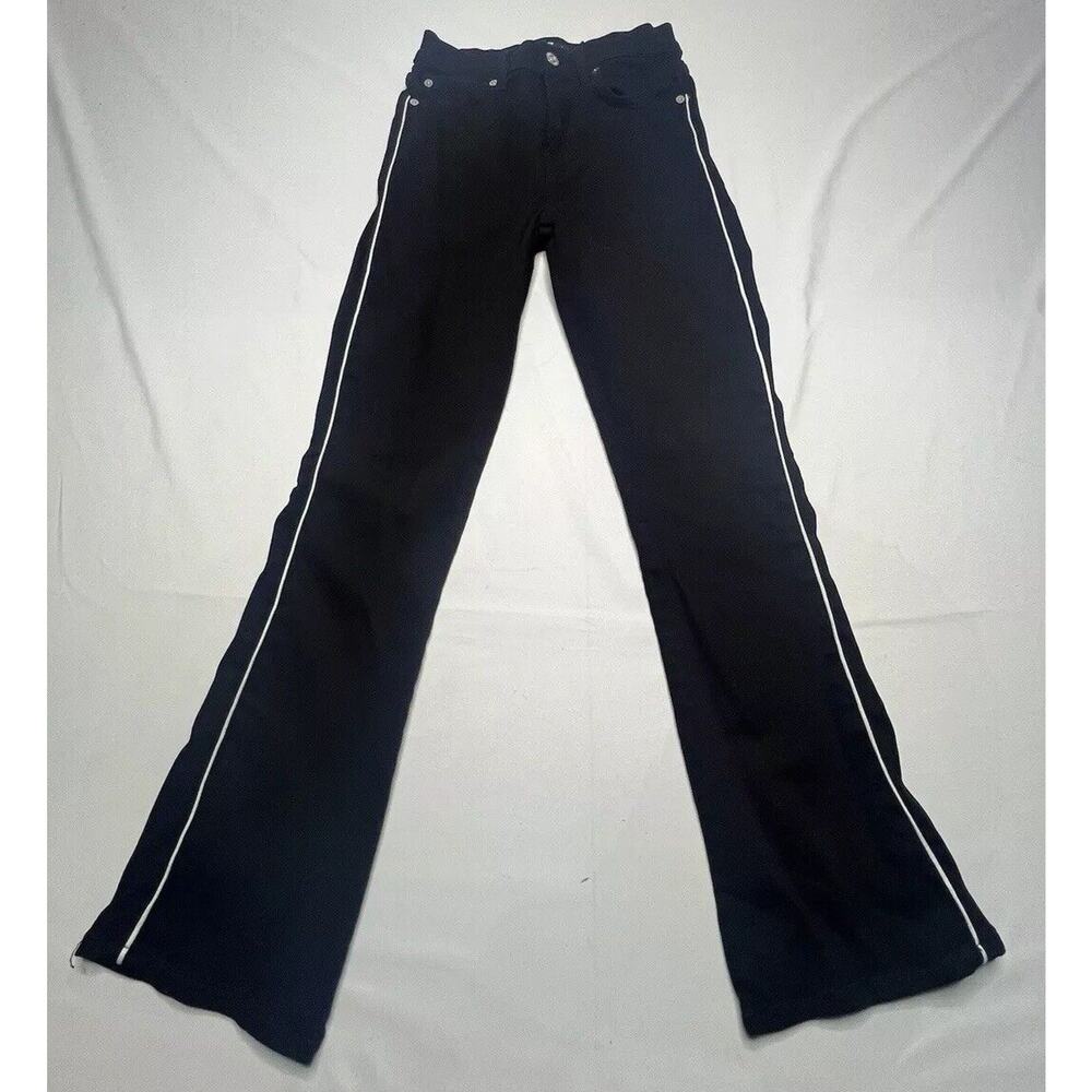 7 For All Mankind Women's Black Bootcut‎ Side Stripe Denim Jeans - Size 24x26*